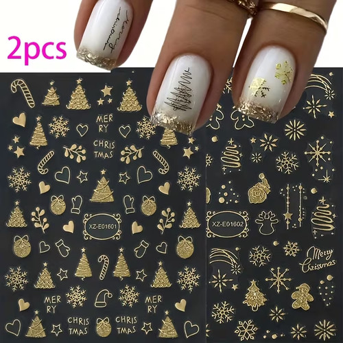 2pz adesivi unghie golden - adesivi,