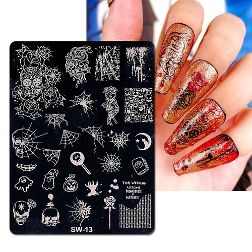 Halloween teschio nail art - halloween,