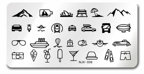 Nail art stamping travel - art,